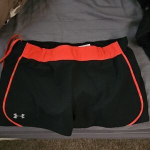 Under Armour Women's Black and Red Shorts